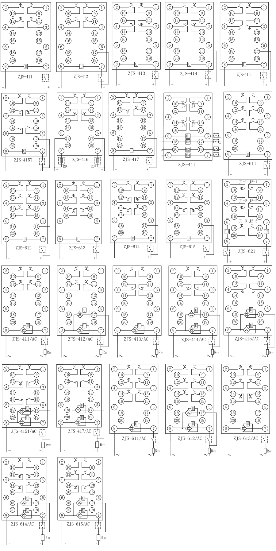 ZJS-417保持中間要细学日语内部接線圖